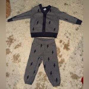 Grayson Threads mini threads 2T jogger set toddler boys grey black worn once GUC